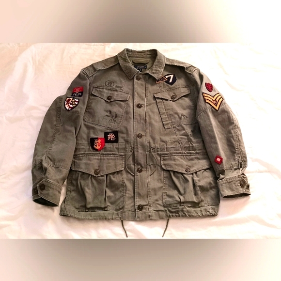 Polo Ralph Lauren Other - Polo Ralph Lauren Painted Logo Cotton Military Field Jacket- Men's XL Tall TG